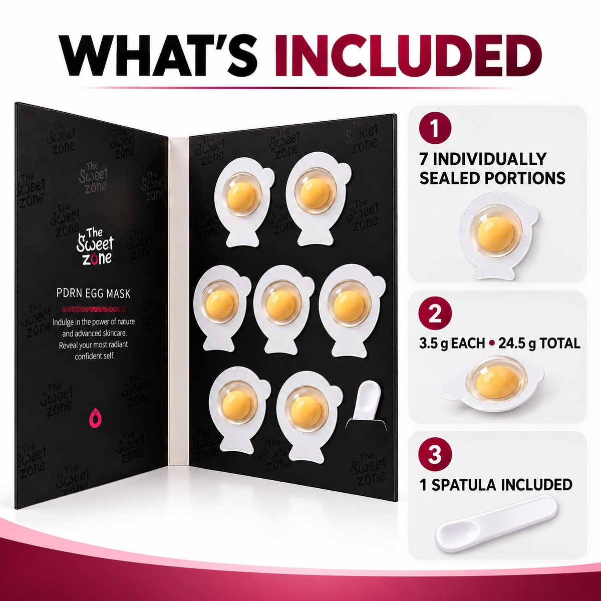 The Sweet Zone Glow Egg PDRN Skin Care Mask | 7 Capsules, 24.5 g