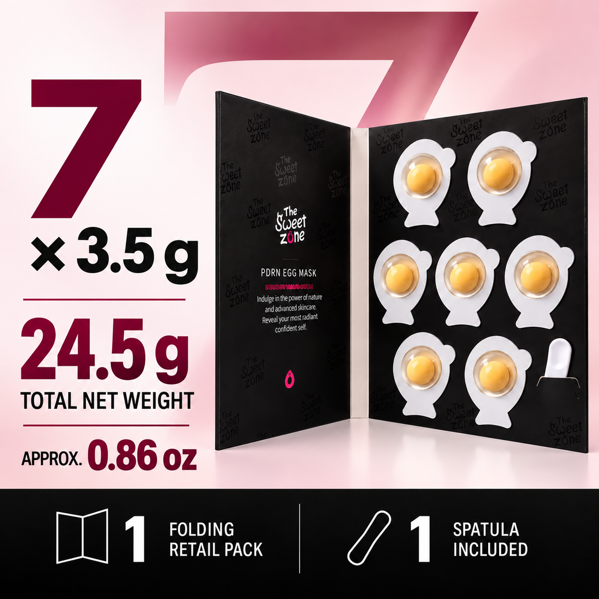 The Sweet Zone Glow Egg PDRN Skin Care Mask | 7 Capsules, 24.5 g