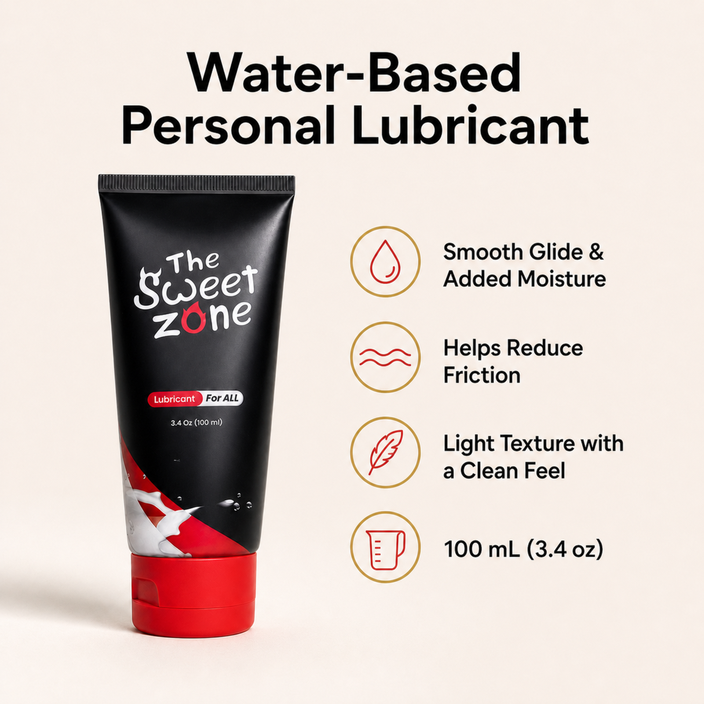 The Sweet Zone Water-Based Personal Lubricant Gel | Gentle Moisturizing Formula
