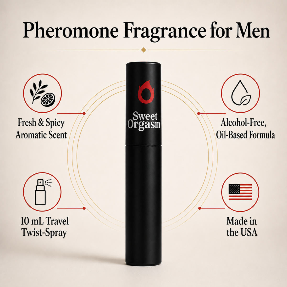 The Sweet Zone Pheromone Fragrance for Men | Travel-Size Aromatic Scent | 0.34 fl oz (10 ml)