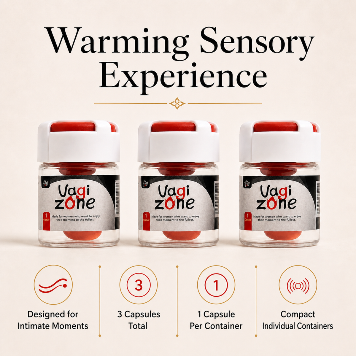 The Sweet Zone VaGiZone Warming Intimate Capsules for Women | 3 Count