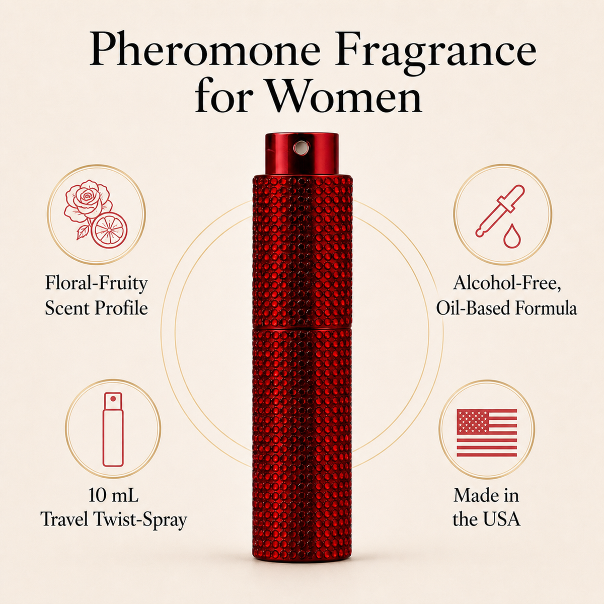 The Sweet Zone Pheromone Fragrance for Women | Travel-Size Floral Fruity Scent | 0.34 fl oz (10 ml)