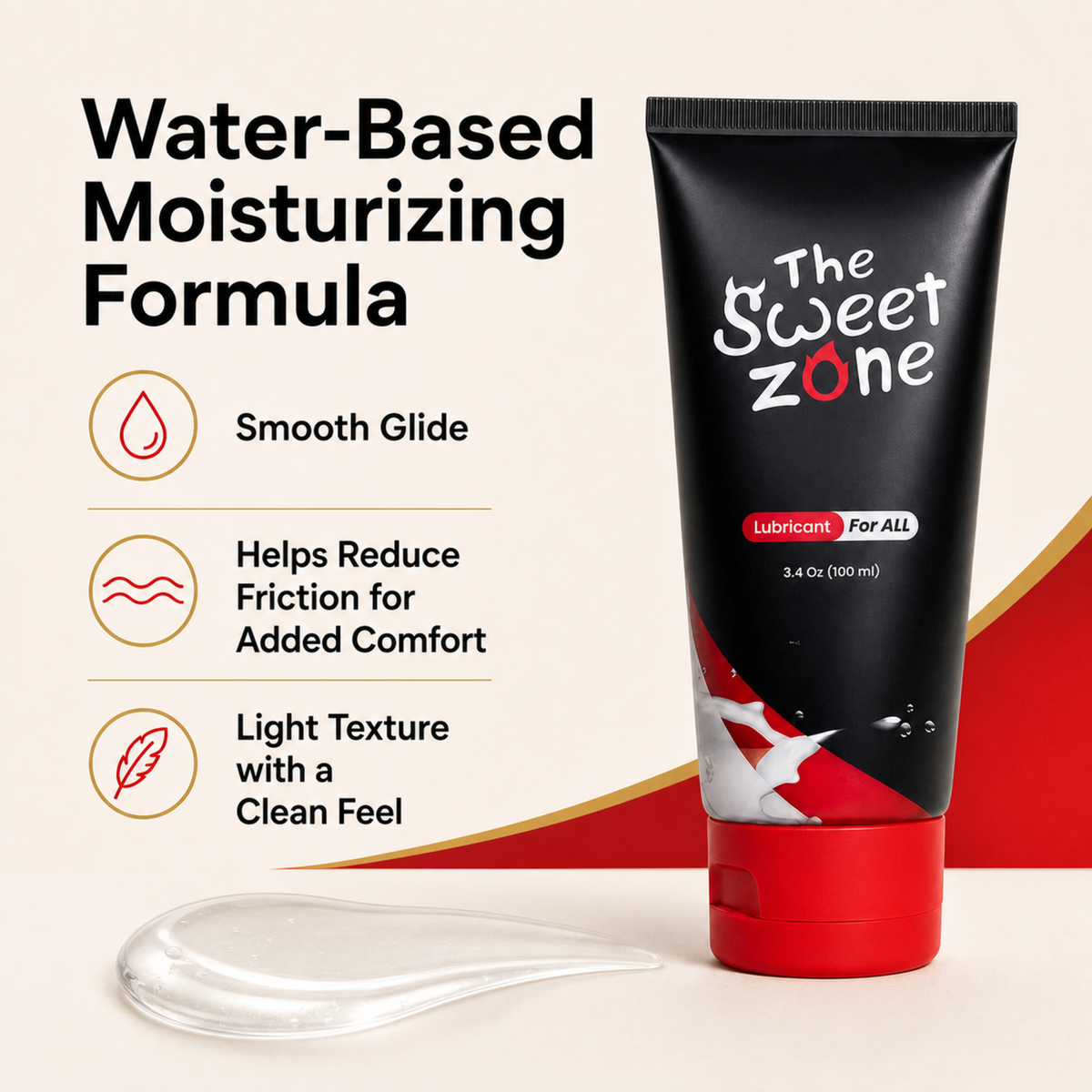 The Sweet Zone Water-Based Personal Lubricant Gel | Gentle Moisturizing Formula