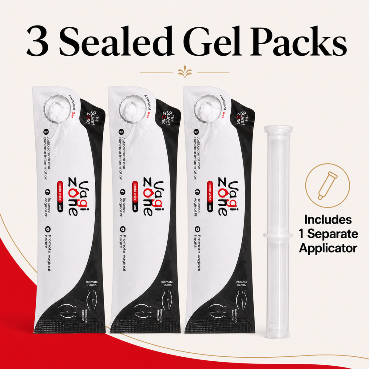 The Sweet Zone VaGiZone Feminine Care Gel | 3 Gel Packs + Applicator