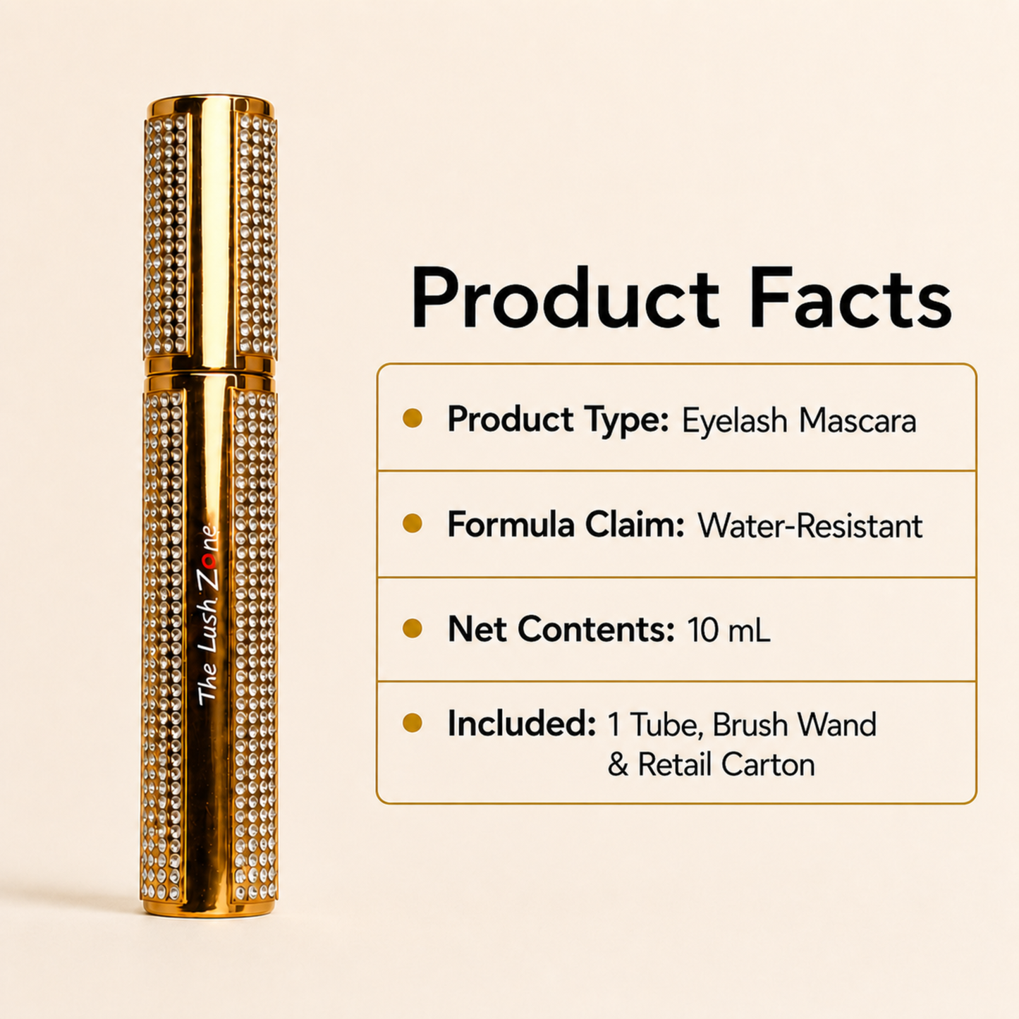 The Sweet Zone Lash Zone Eyelash Mascara | Water-Resistant Formula | 10 ml