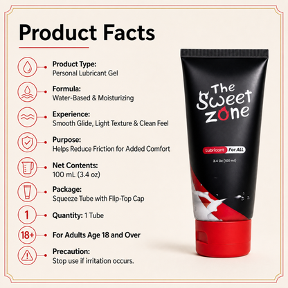 The Sweet Zone Water-Based Personal Lubricant Gel | Gentle Moisturizing Formula