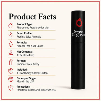 The Sweet Zone Pheromone Fragrance for Men | Travel-Size Aromatic Scent | 0.34 fl oz (10 ml)