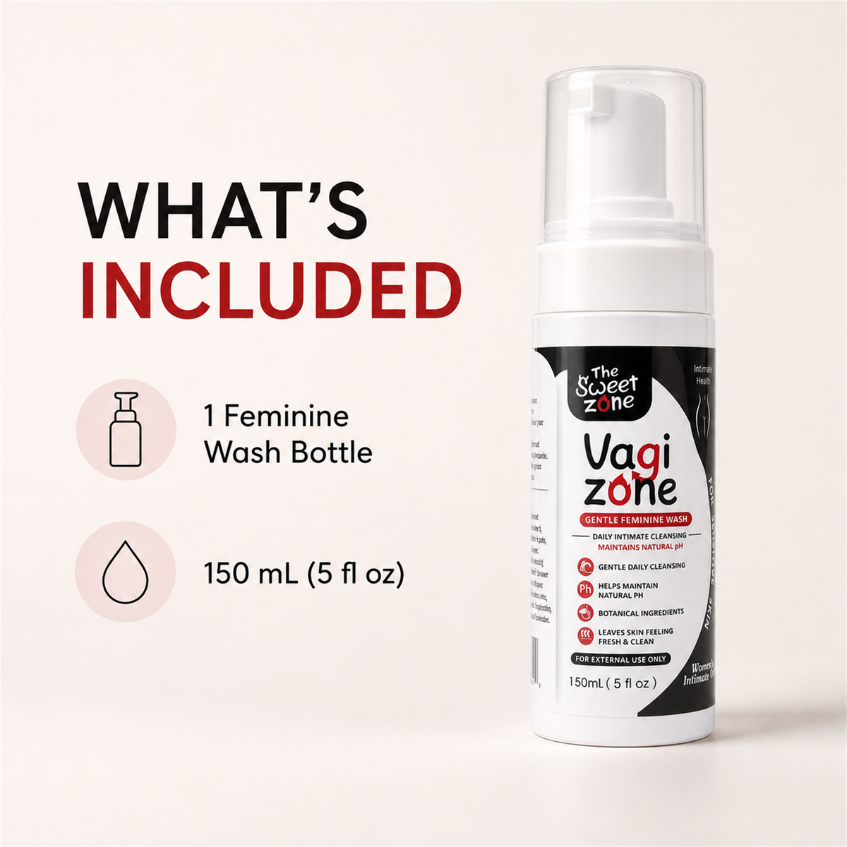 VaGiZone Gentle Feminine Wash, 150 mL
