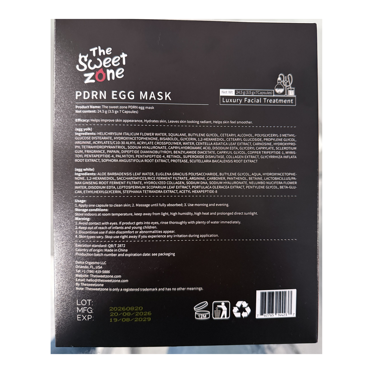 The Sweet Zone Glow Egg PDRN Skin Care Mask | 7 Capsules, 24.5 g